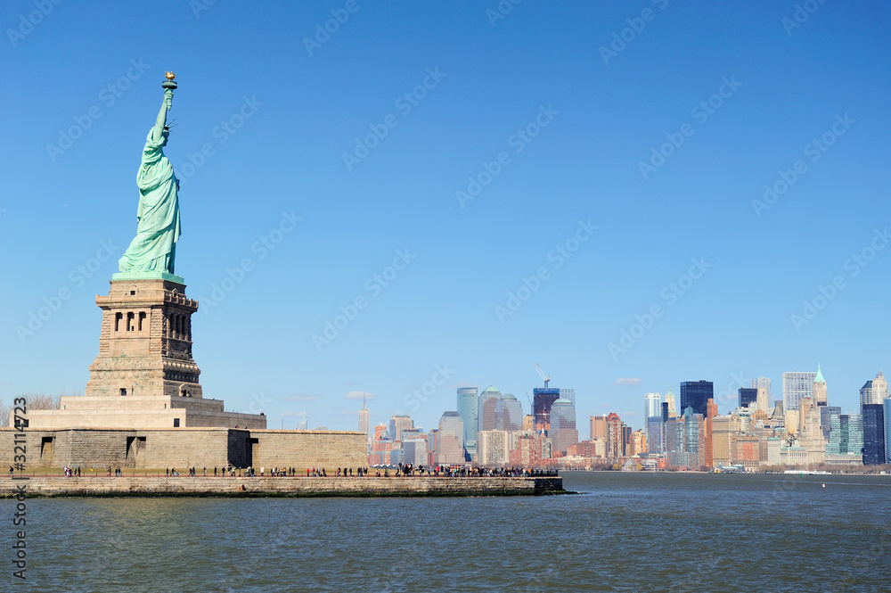 New York City Manhattan with Statue of Liberty