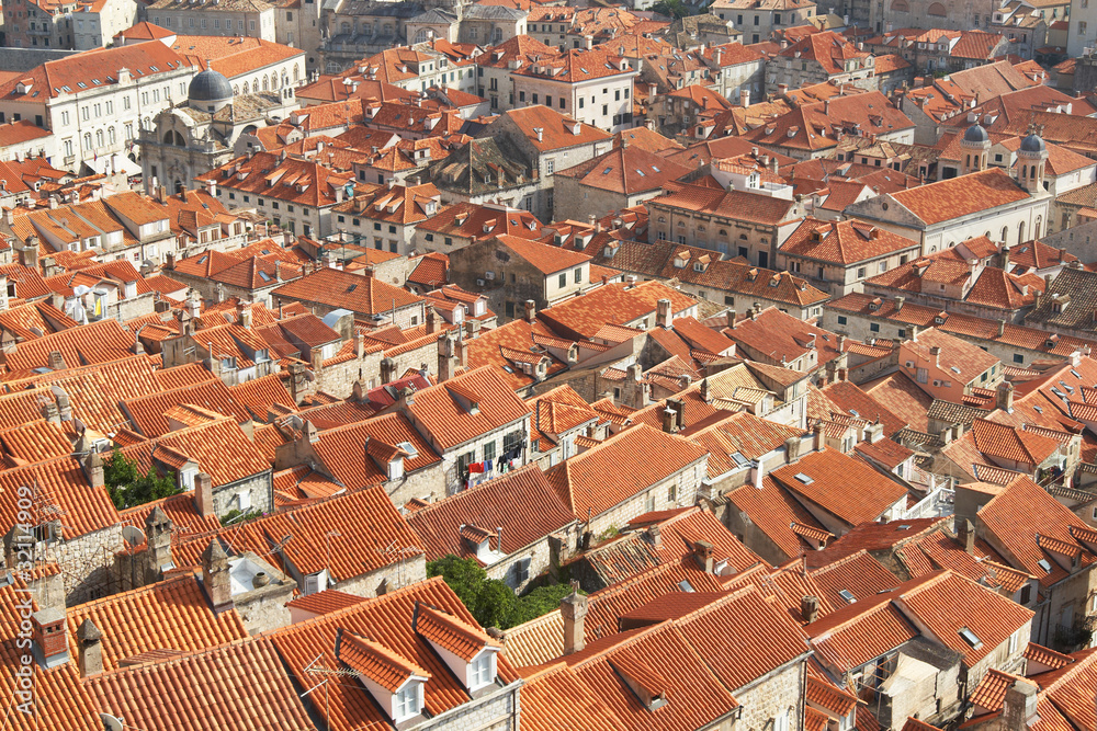 Croatia, Dubrovnik. The top view of the old town