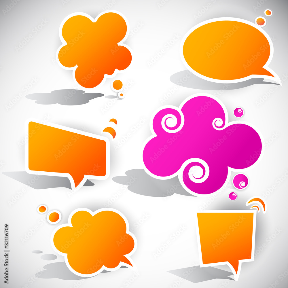Colorful paper bubble for speech