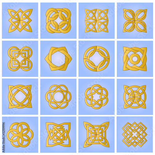 Set of ornamental elements for design