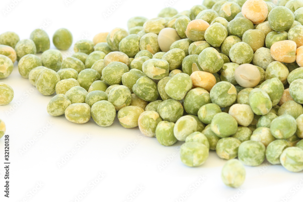Dry green pea on white background Dry green pea on white background