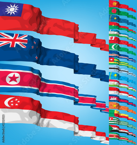 Set of world flags. High detailed 3d vector concept