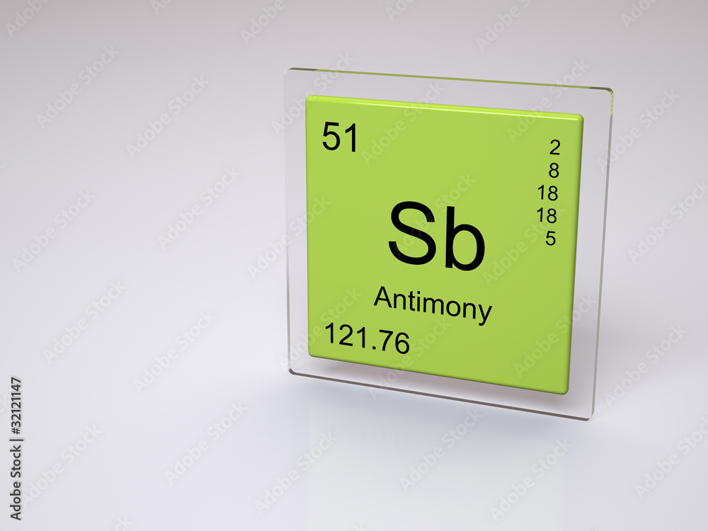 Antimony - symbol Sb - chemical element of the periodic table Stock  Illustration | Adobe Stock