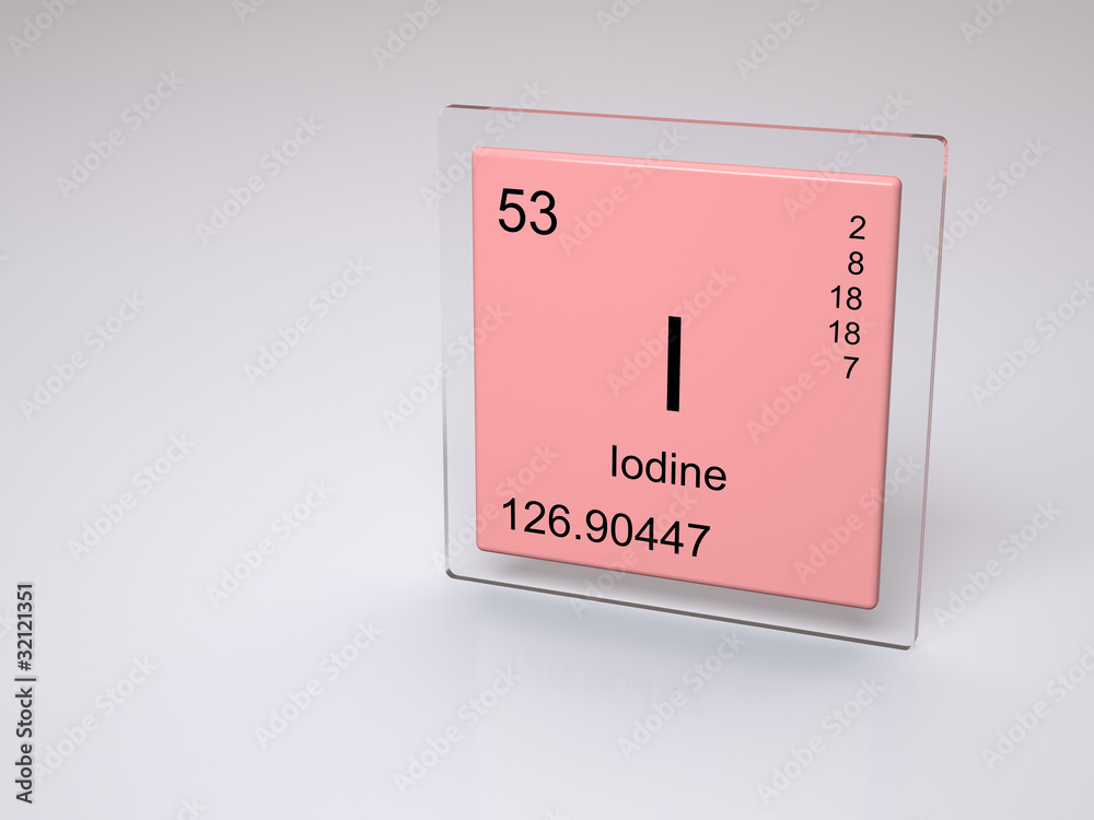 Iodine - symbol I - chemical element of the periodic table Iodine - symbol I - chemical element of the periodic table
