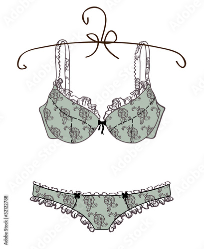 Brassiere and panty isolated object