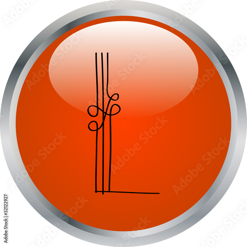 letter in button - vector