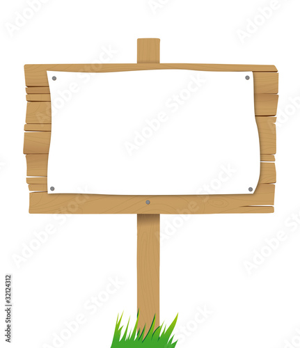 Panneau en bois avec affiche vierge