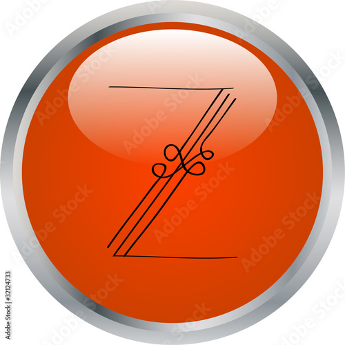 letter in button - vector