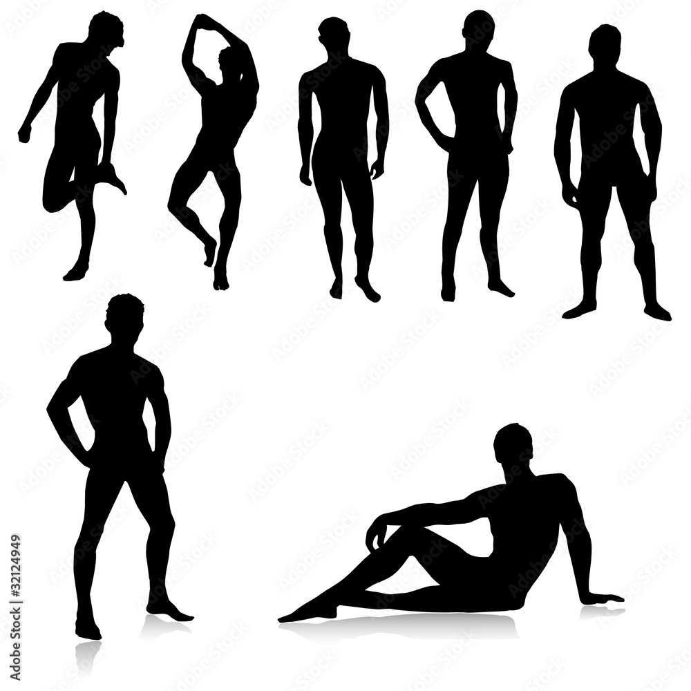 Nude Male silhouettes.Vector Stock Vector | Adobe Stock