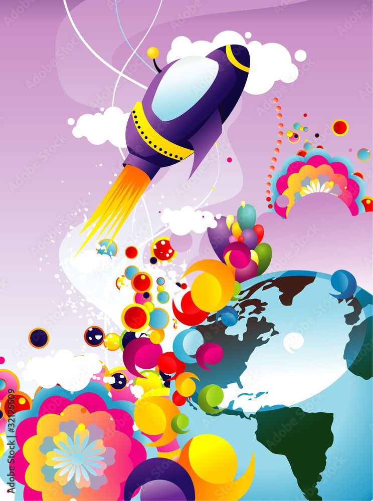 nave espacial en vector