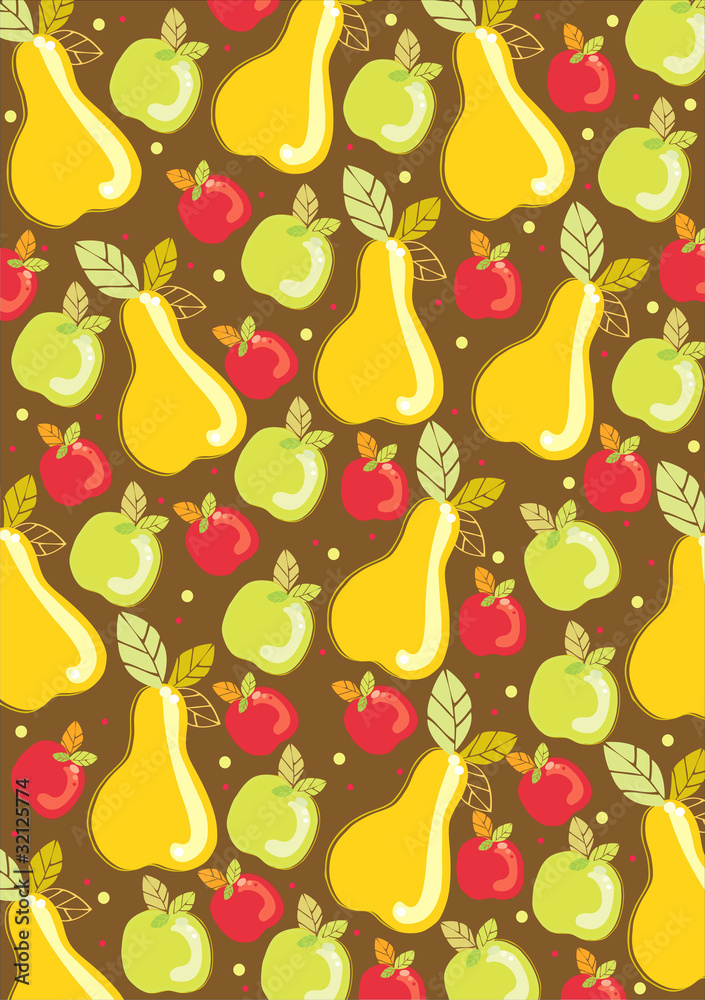 Fototapeta pattern with apple and peer