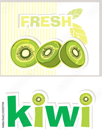 sticker with kiwi
