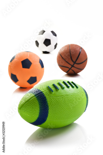 Collection of sport ball with soccer rugby an basket ball