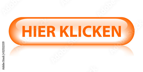 "HIER KLICKEN“ Knopf (clicken sie web internet button orange)