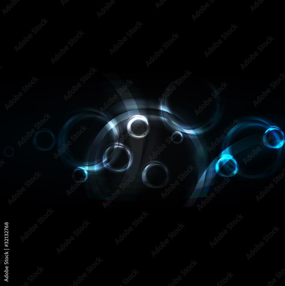 Obraz premium Dark backdrop with blue circles