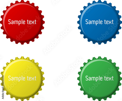 Bottle cap vector with sample text