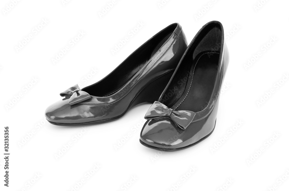 Black shoes isolated on the white background Black shoes isolated on the white background