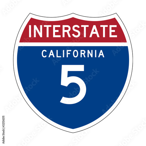 California Interstate Highway sign photo