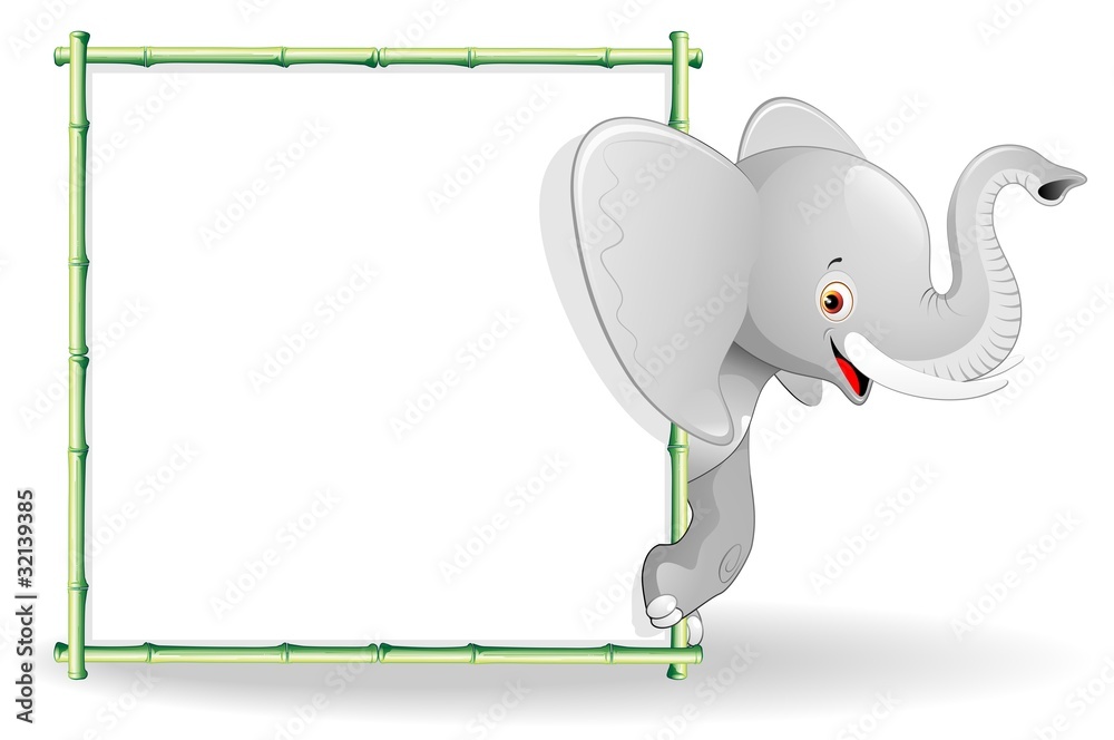 Elefante Cucciolo Cartoon Sfondo-Baby Elephant Background-Vector Stock