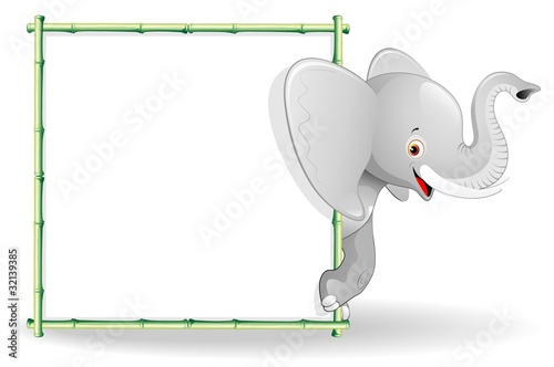 Elefante Cucciolo Cartoon Sfondo-Baby Elephant Background-Vector