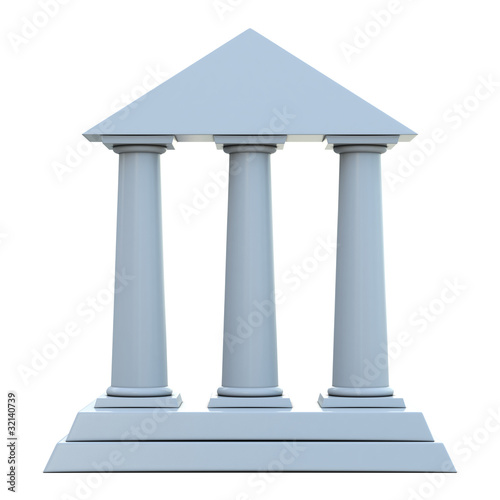 Ancient building with 3 columns
