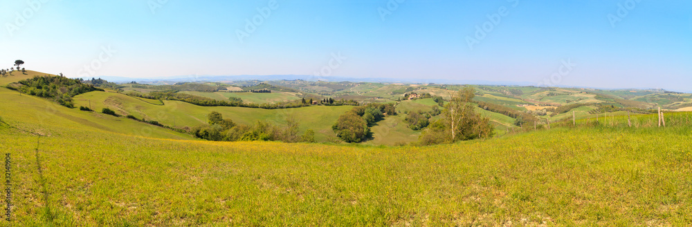 Tuscan hill panorama (high res), Tuscany, Italy