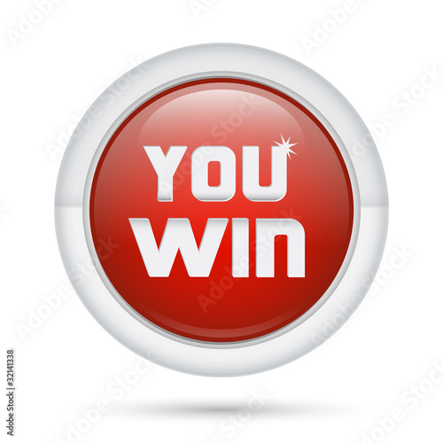 Bottone 3D_You Win Rosso