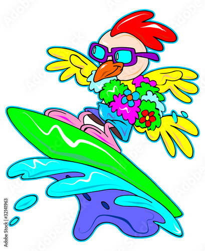 surfing chicken