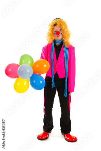 Funny clown in pink