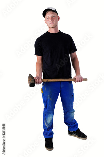 Bauarbeiter mit schweren Hammer 6