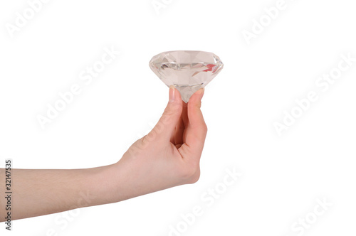 hand with a diamond