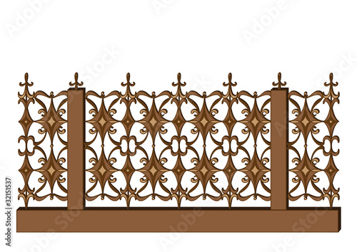 wrought-iron fence in retro style