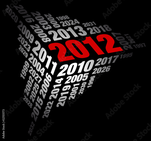Abstract Cube Corner Year 2012 Black