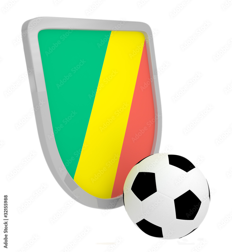 Fototapeta premium Congo shield soccer isolated