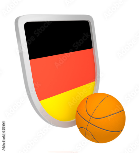Germany shield basketball isolated