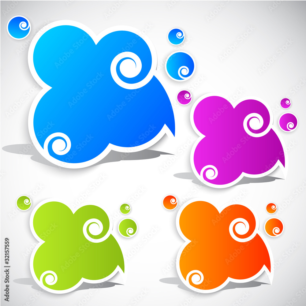 Paper cloud bubble for speech Paper cloud bubble for speech