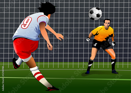 soccer player kick the ball