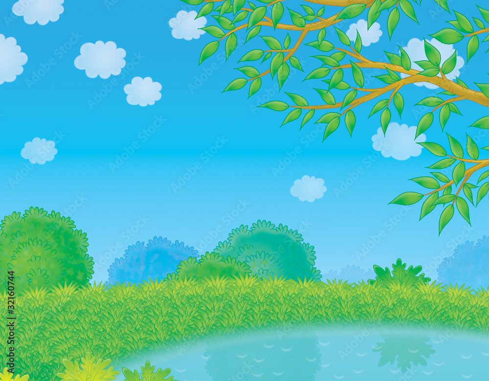 Fototapeta premium Pond in countryside