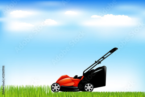Lawnmower With Grass