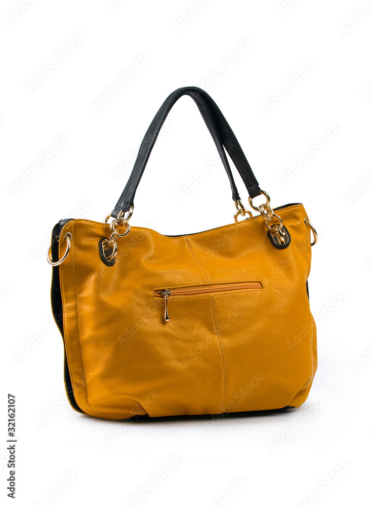 Leather handbag on white background. Leather handbag on white background.