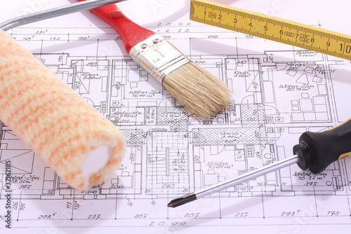 Plan mit Pinsel
