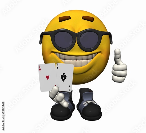 Poker smiley mit Aces