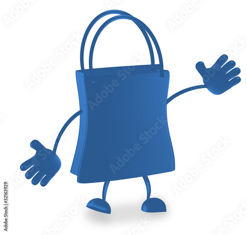 blaue Einkaufstasche