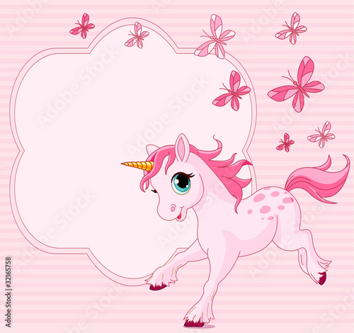 Baby unicorn place card #32165758