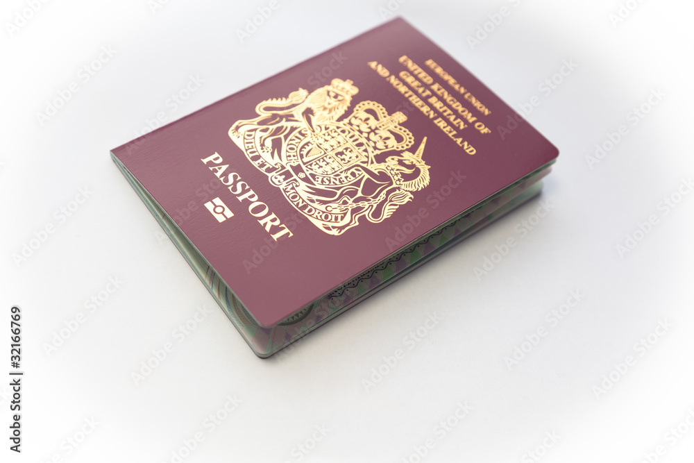 British passport on white background British passport on white background