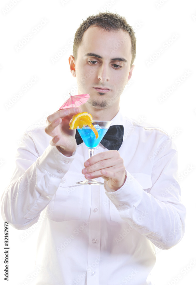 barman portrait isolated on white background barman portrait isolated on white background