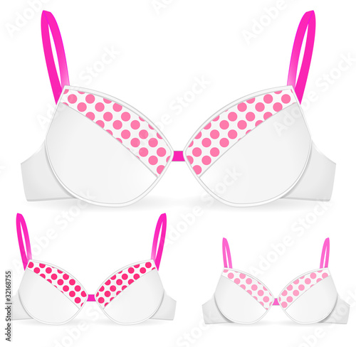 set of white bra in different size