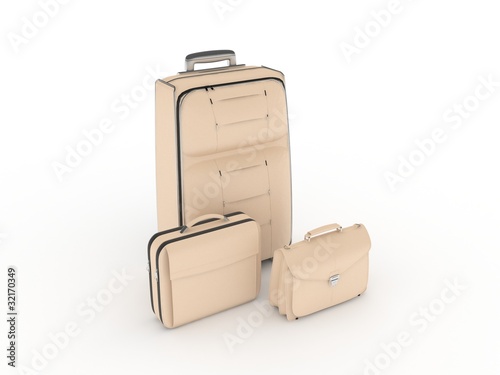Suitcases isolated on white background