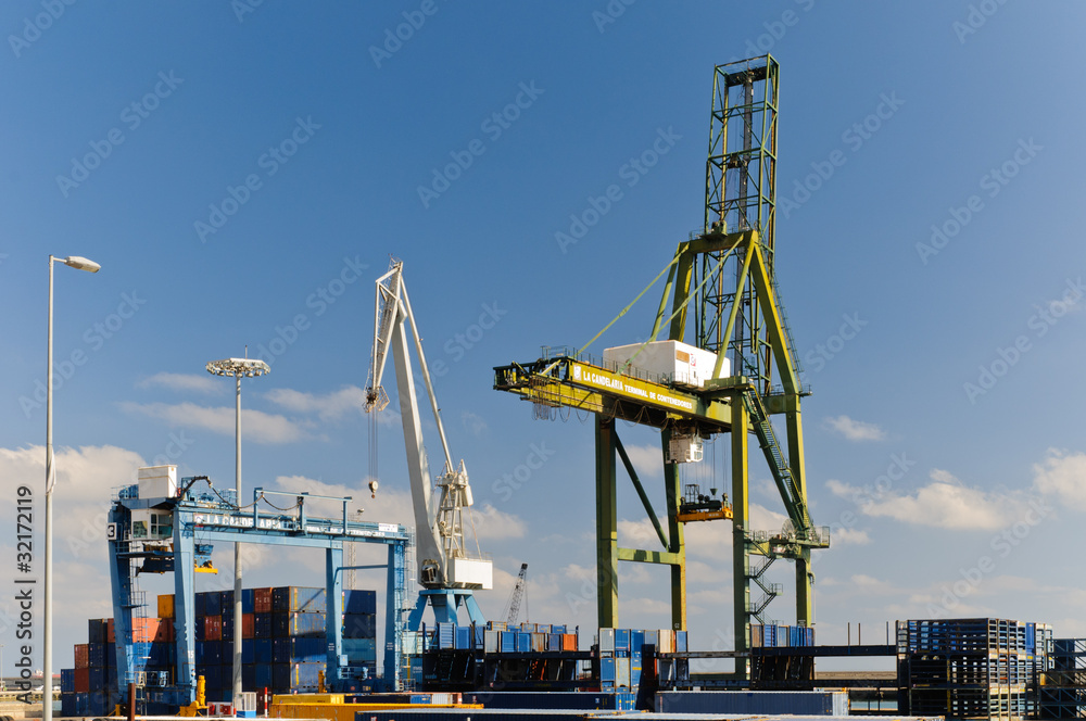 cargo cranes at the port
