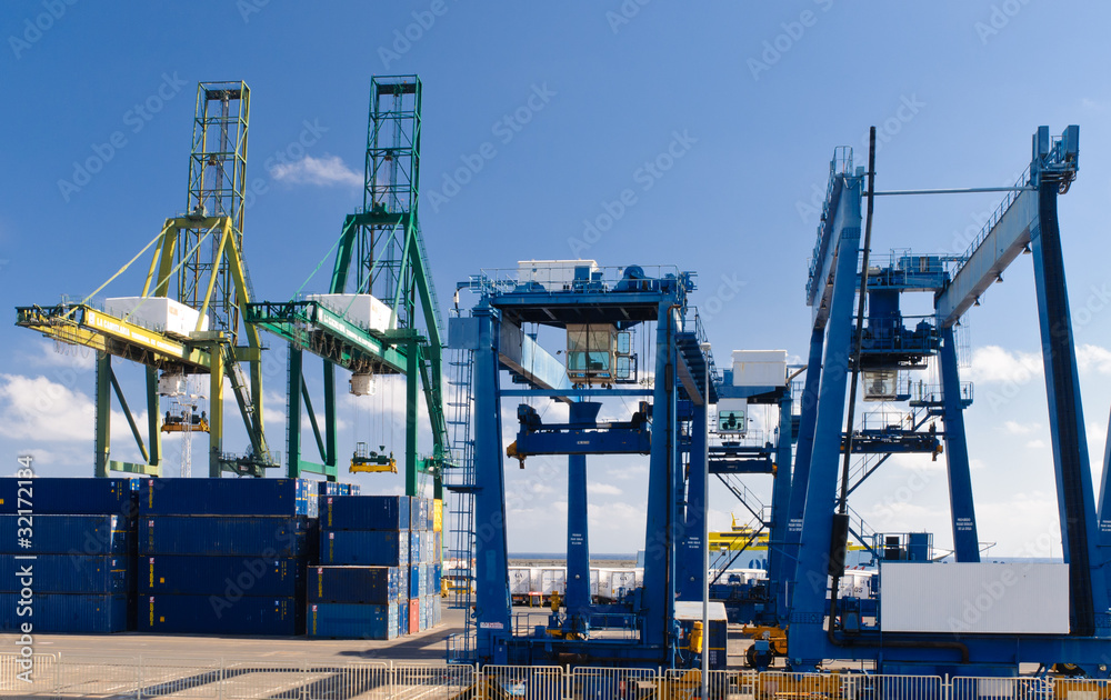 cargo cranes at the port